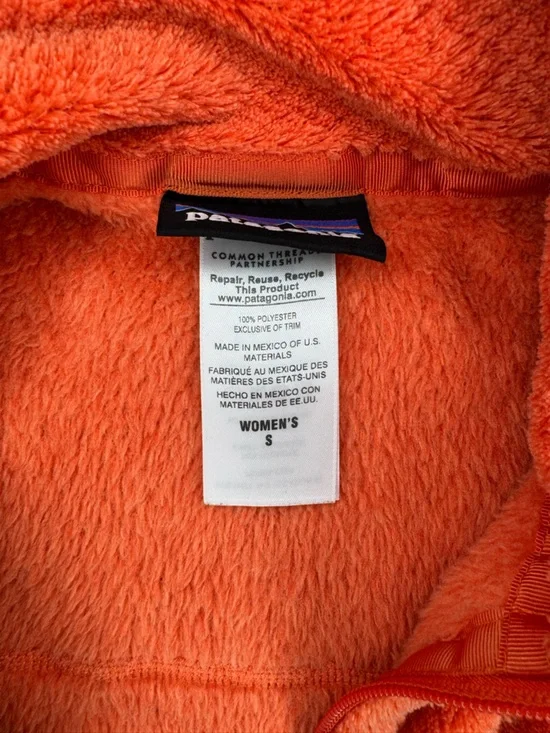 Patagonia Fleece Vest Womens Orange Full Zip Polartec Outdoor Small Lightweight - Picture 9 of 9